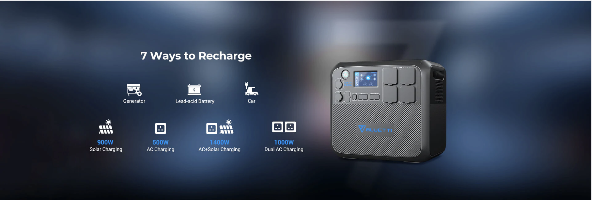 Estación energía solar portátil Bluetti AC200MAX 2048Wh2200W